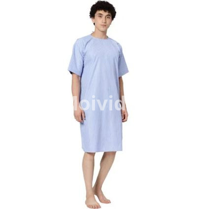 Uwears Unisex Patient Gown Blue Stripe Free Size Comfortable Gown 3