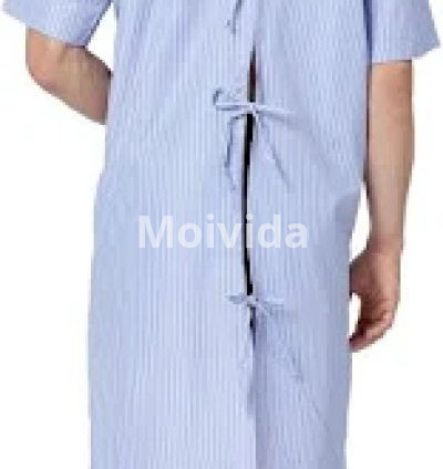 Uwears Unisex Patient Gown Blue Stripe Free Size Comfortable Gown