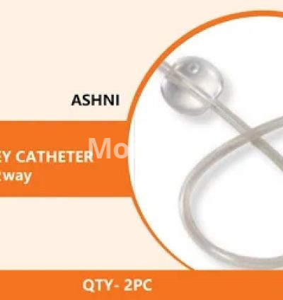 Ashni SafeCath Silicone Foley Catheter 14G 2-Way Sterile Pack 3