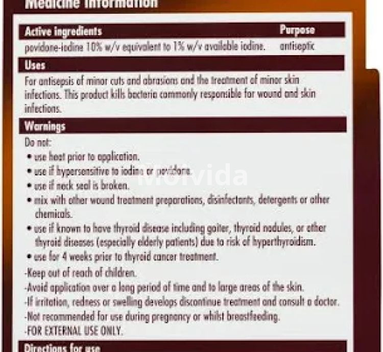 Betadine 10% Topical Povidone-Iodine Solution for Wounds